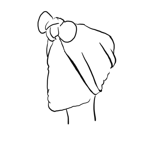 Adults organic turban with standard bow