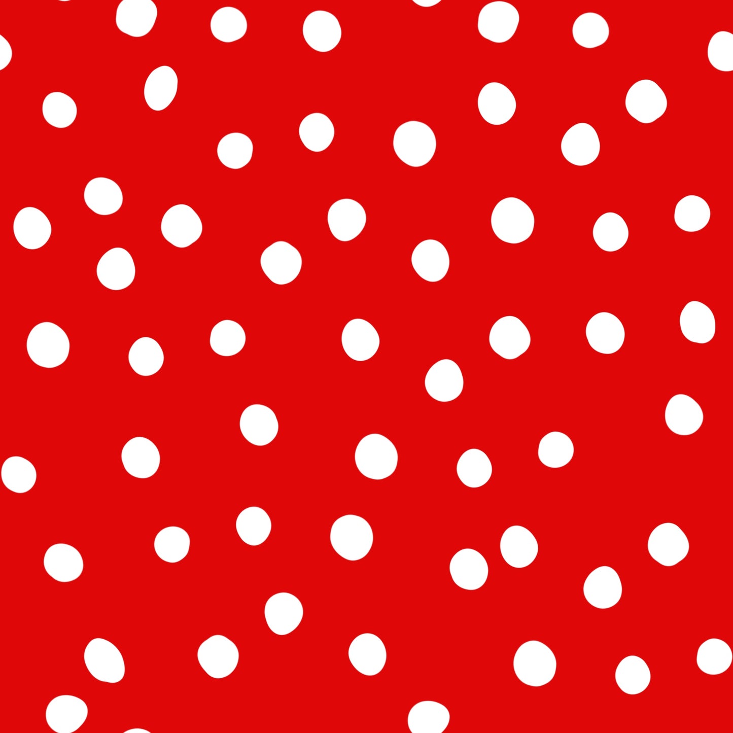 fabric tile with red background and white polka design