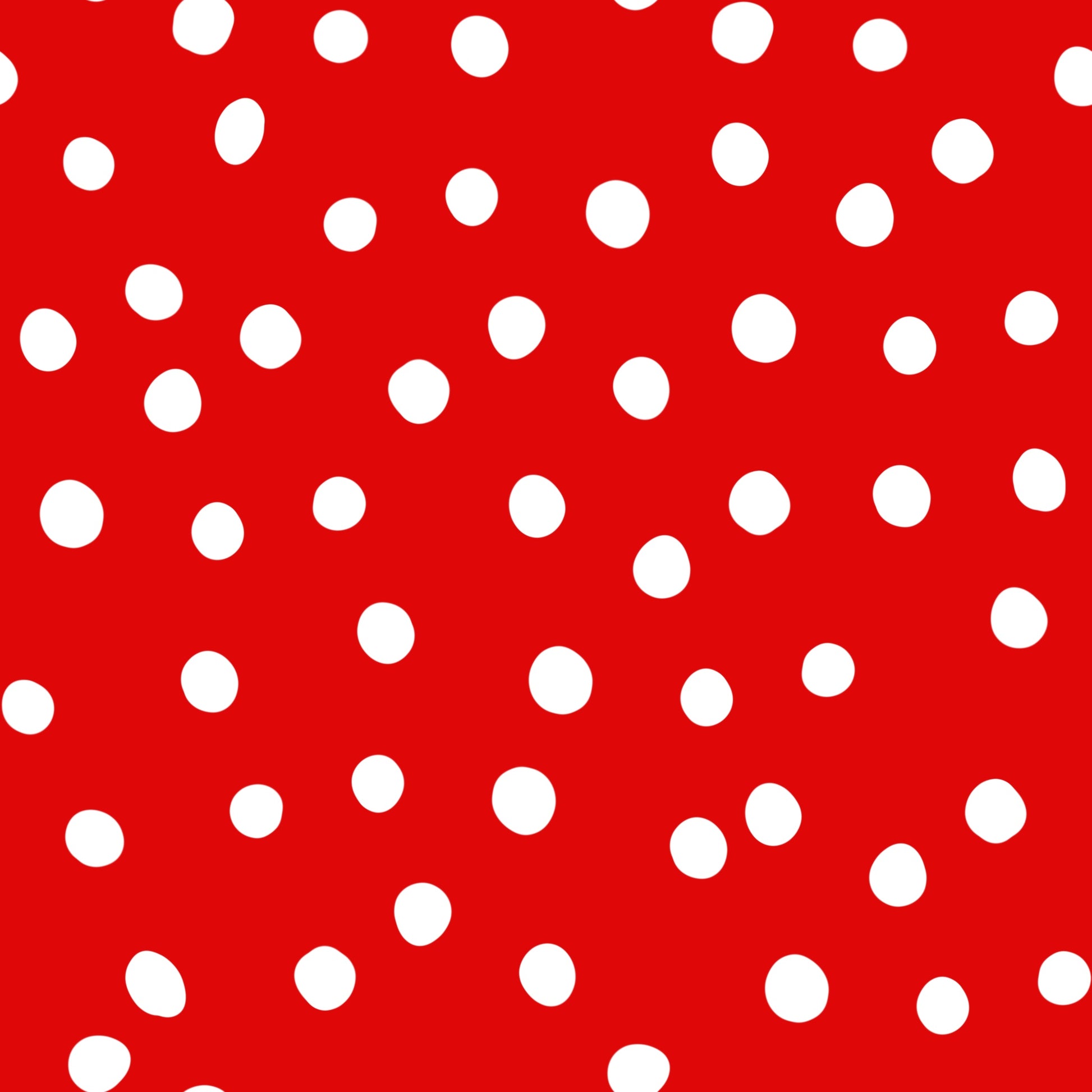 fabric tile with red background and white polka design