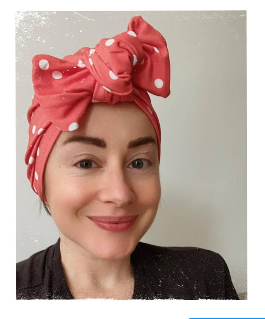 Adults organic turban with oversized bow